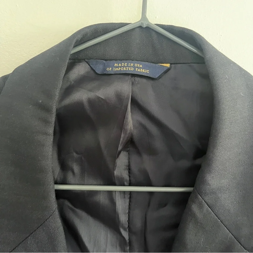 Brooks Brothers Black Striped 1818 Madison Fit Wool Two Button Blazer Jacket
